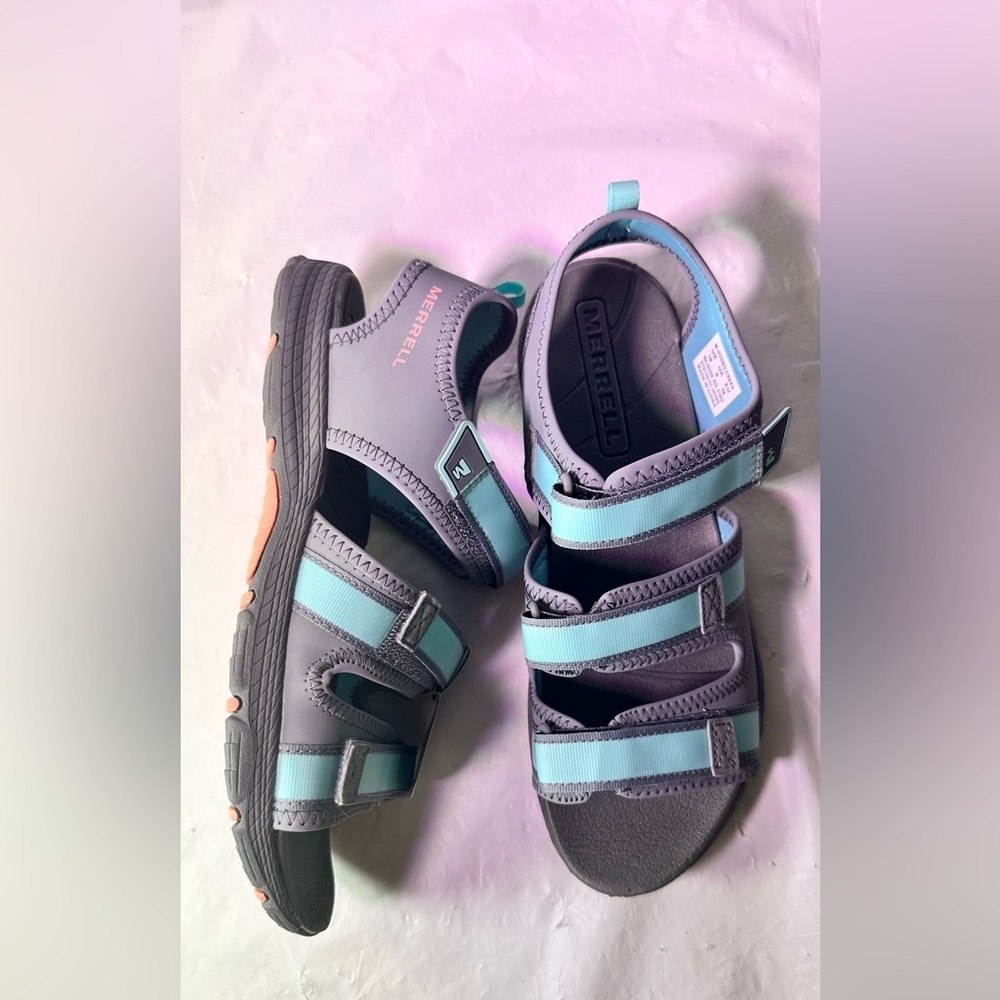 Merrell Women's Teal and Gray Strappy Outdoor Sandals - Picture 6 of 11